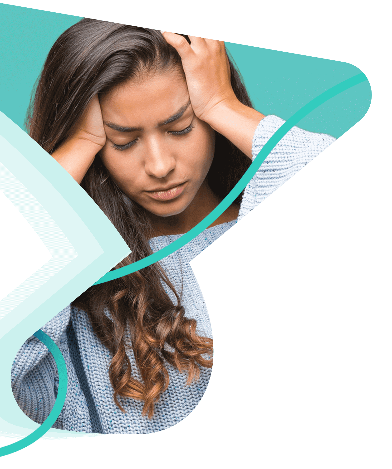 woman holding her head - migraine treatment